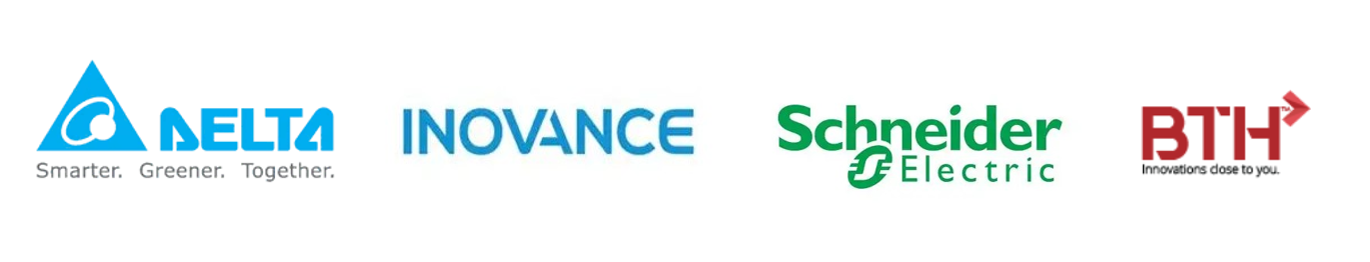 Brand Logos - Delta, Inovance, Schneider, BTH